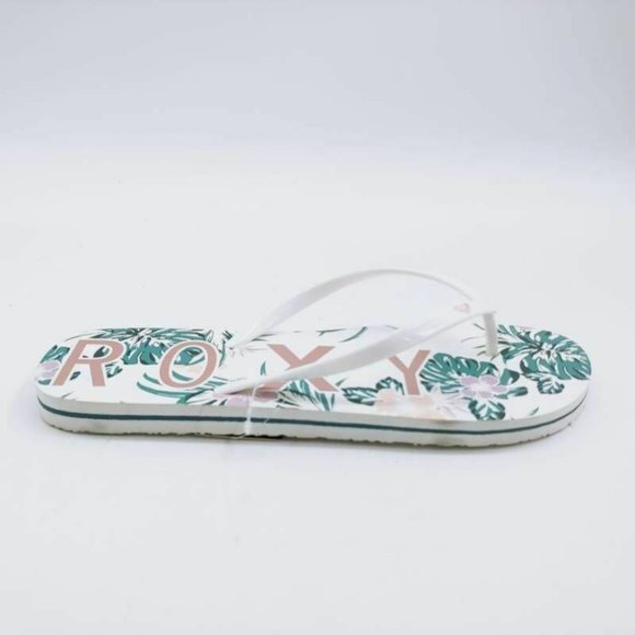 ROXY Starfish V Flip Flop Sandals White 10 New